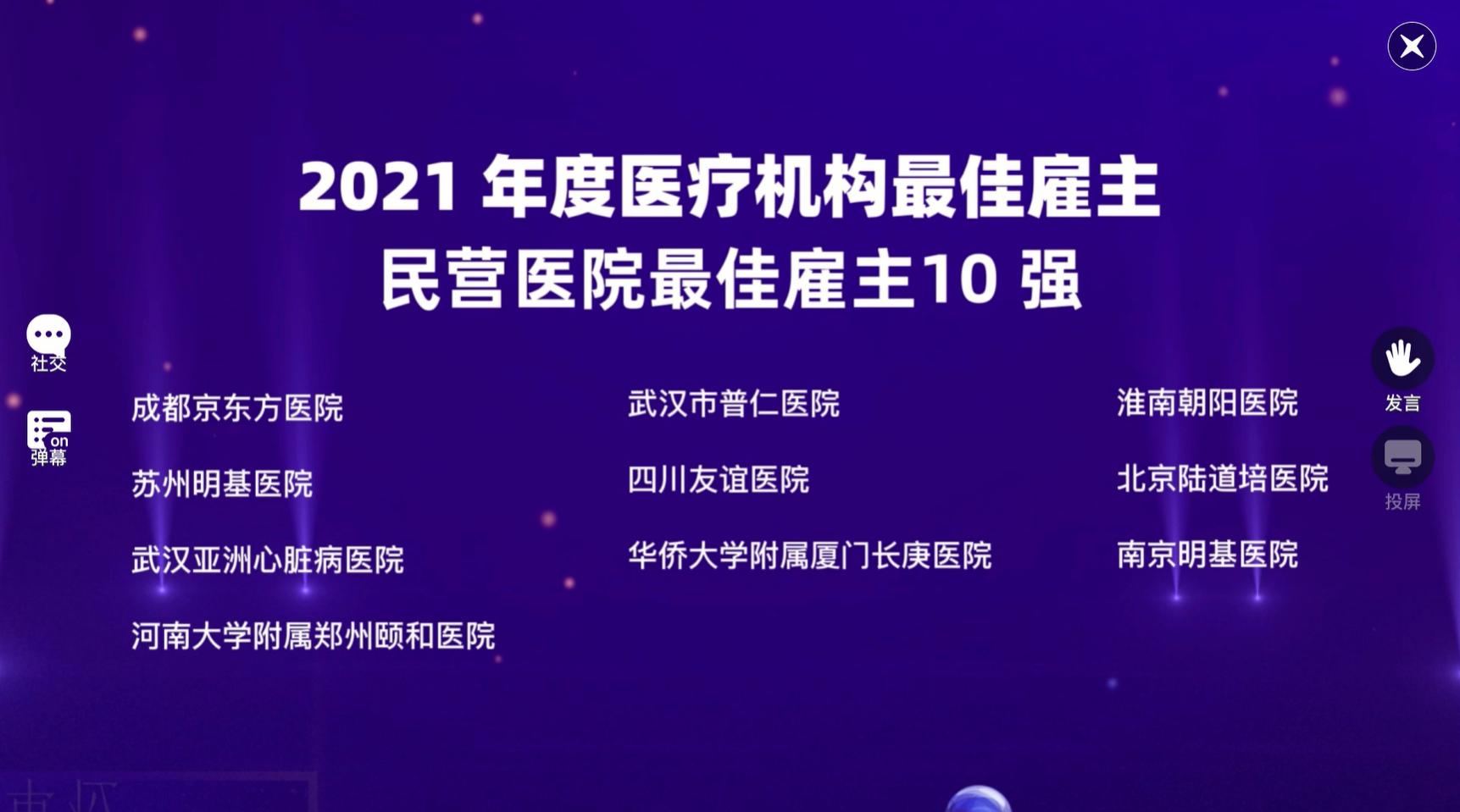 盈康生命旗下四川友誼醫(yī)院上榜“最佳雇主TOP10”